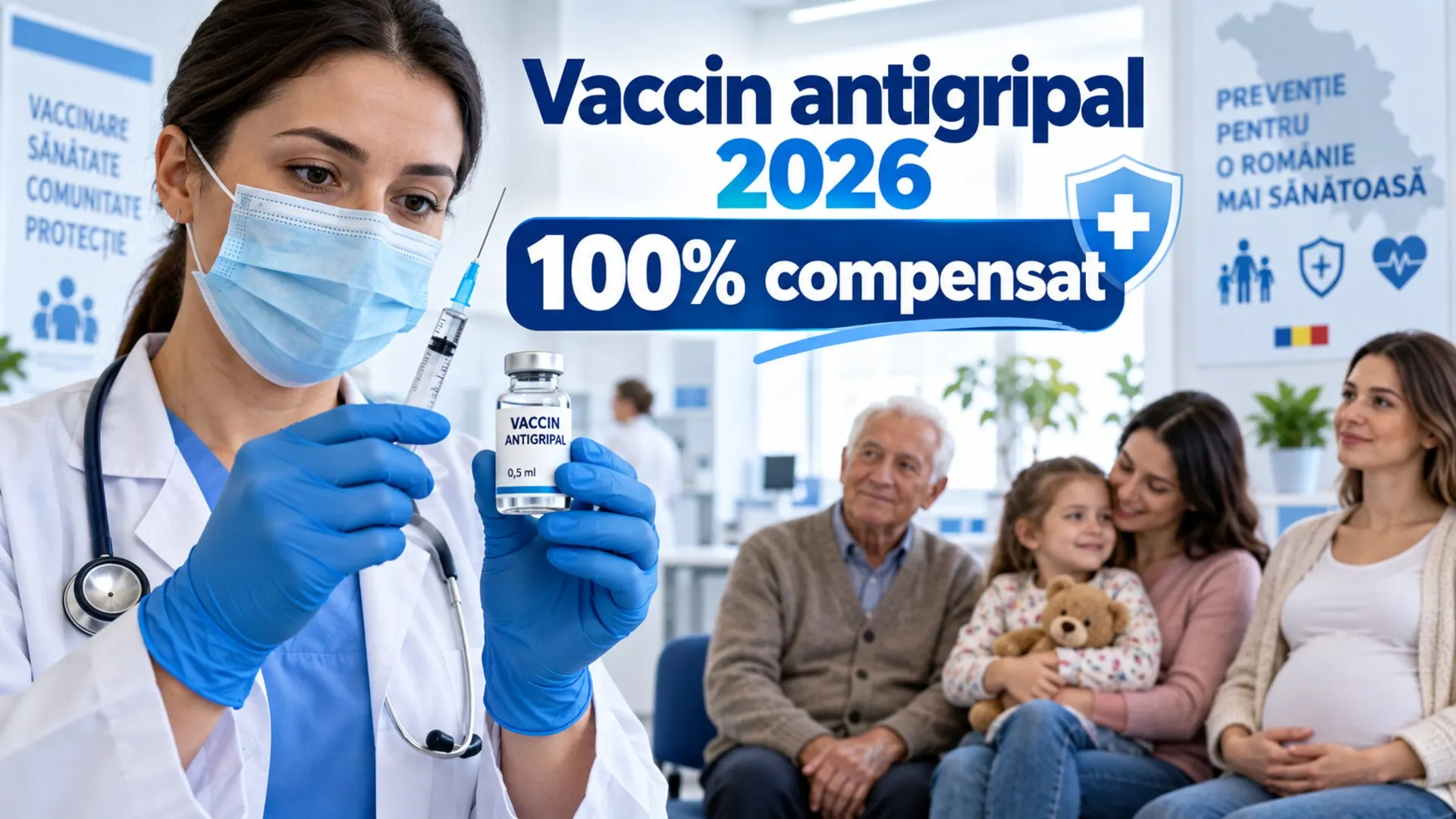 Cine beneficiază de vaccin antigripal compensat 100% în 2026